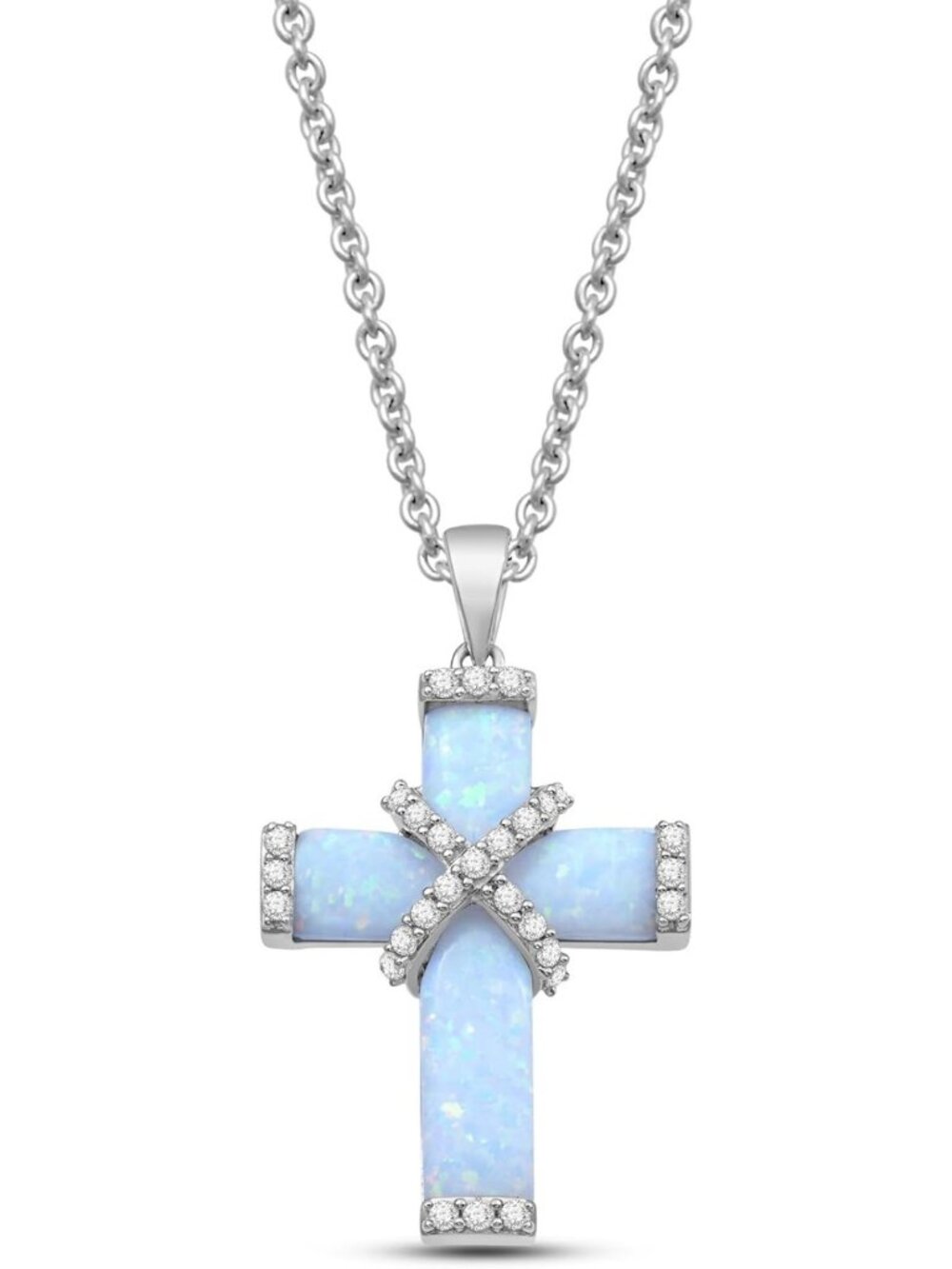 Sterling Silver Cross Pendant Necklace for Women - Elegant Religious Jewelry